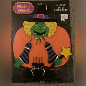 🍁New Pumpkin Buddies WITCH Push-Ins 5 pieces Green Purple Halloween